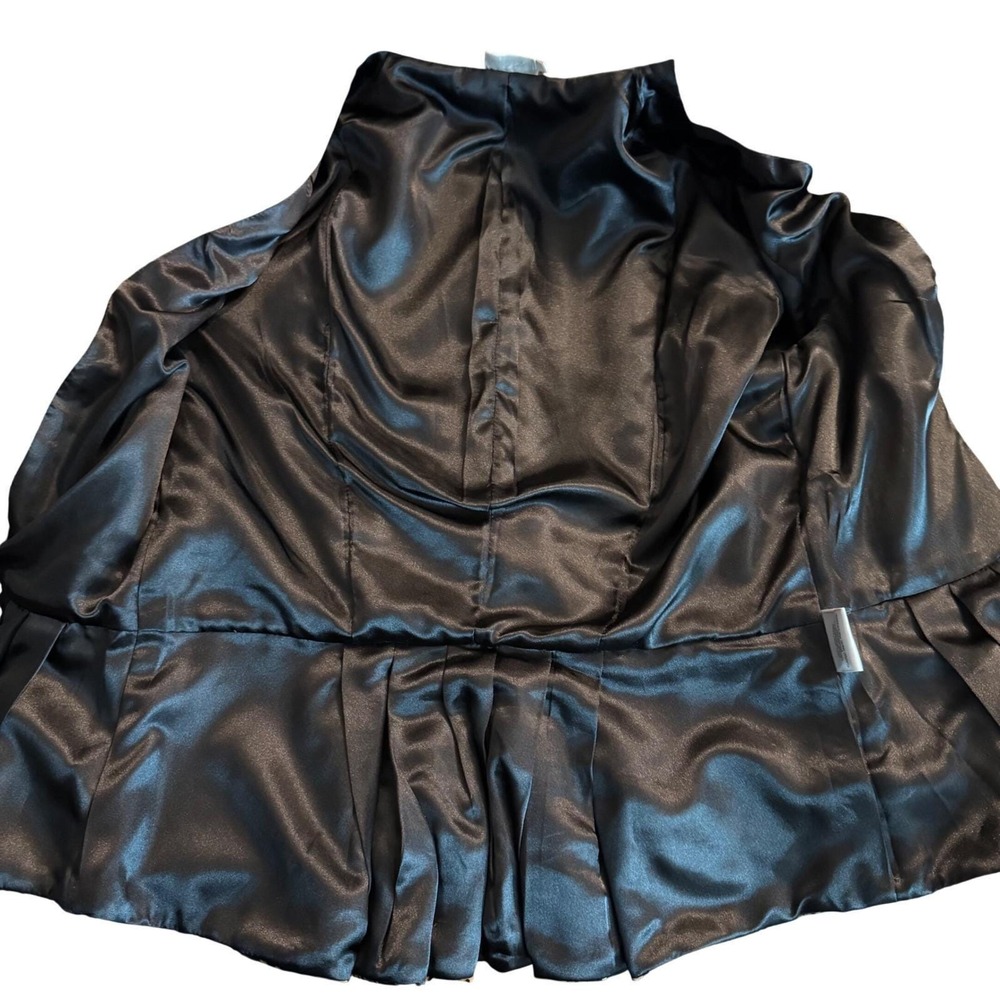 Vintage Y2k Goth Gold and Black Velour Pemlum Blazer size 8 Decorative Buttons - Picture 12 of 12